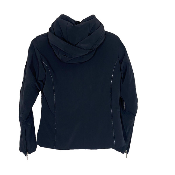 Descente Full Zip Jacket Women's 6 Black Titan Thermo Ion Bodies Hooded Outdoor - Picture 4 of 10